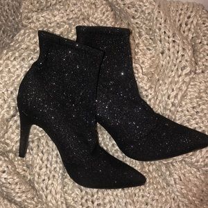 Sparkly heeled booties